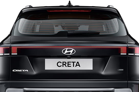 2024 Hyundai Creta connected LED taillamps showing the signature light bar design